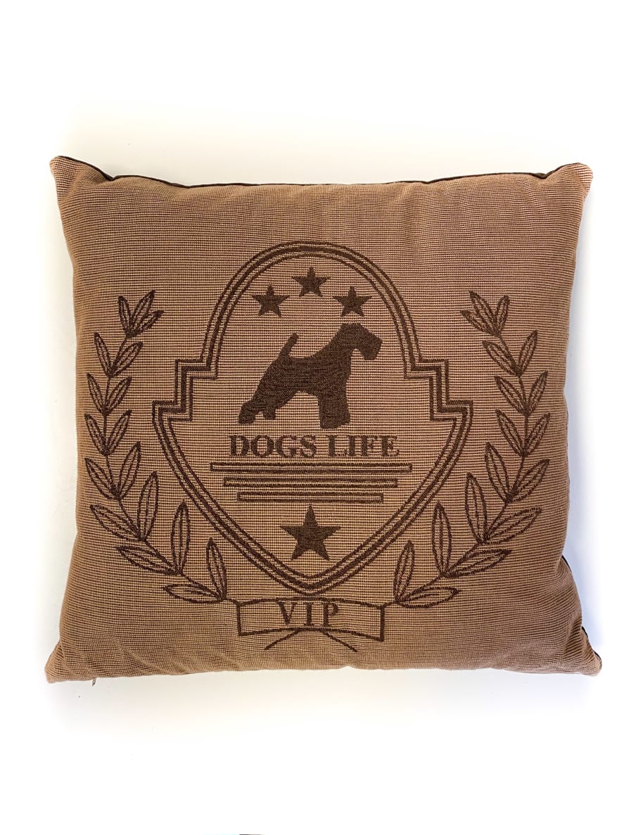 FS Home Collection Brown Dogs Life VIP Cushion 45 x 45cm