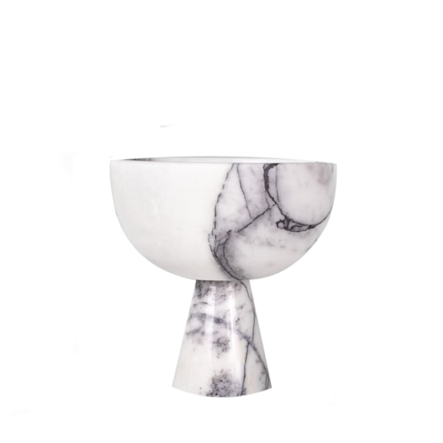 Kiwano Concept Large Lilac Marble Pedestal Bowl