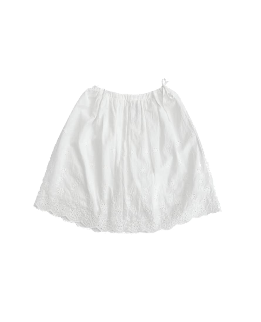 Trouva: White Broderie Summer Skirt