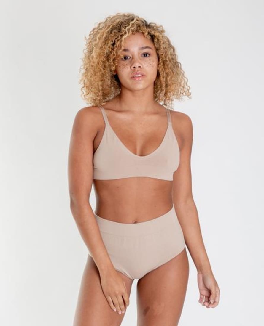 Beaumont Organic Nude Endija Organic Cotton High Waisted Briefs 