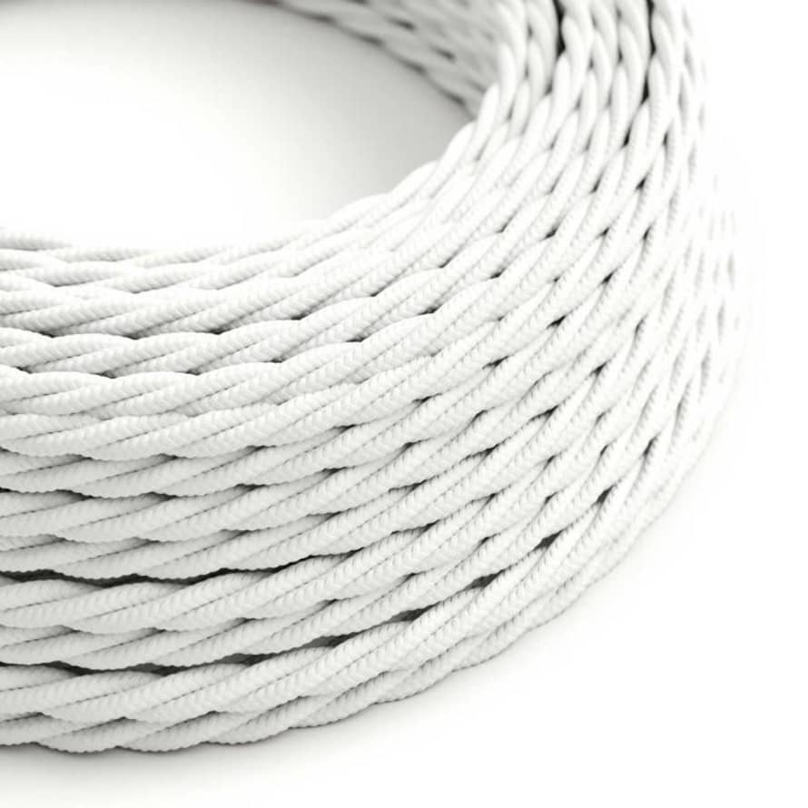 Creative Cables White Twisted Fabric Cable 