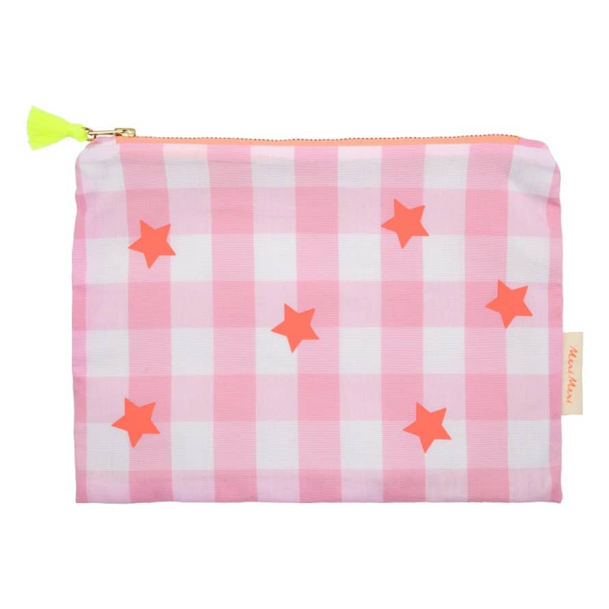 Meri Meri Small Pink Vichy and Stars Clutch