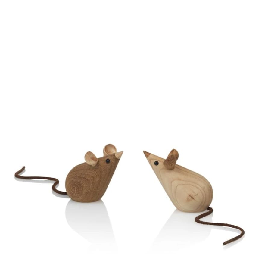 Lucie Kaas Set of 2 5.5cm Wooden Mice