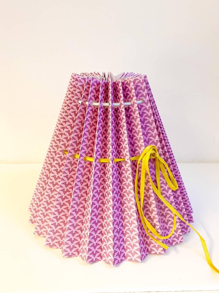Rie Elise Larsen Purple on Stem paper lampshade small, H 16 cm