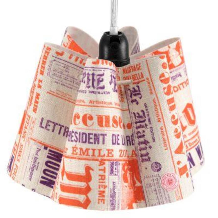 Bonjour Mon Coussin Orange/Purple fabric Lampshade Press