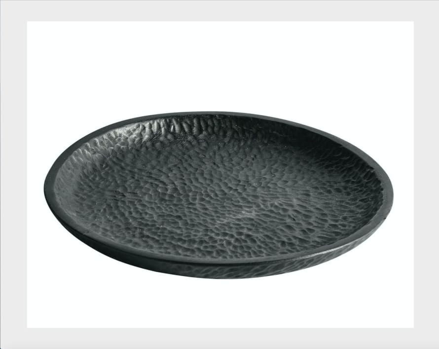 Dark Textured Wooden Plate