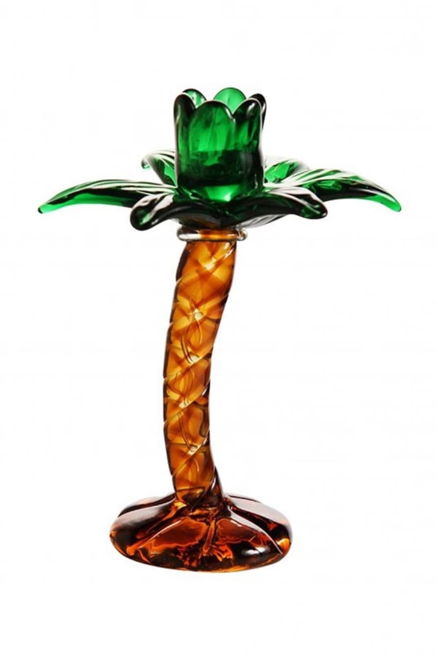 &klevering K Amsterdam Large Glass Palm Tree Candle Holder