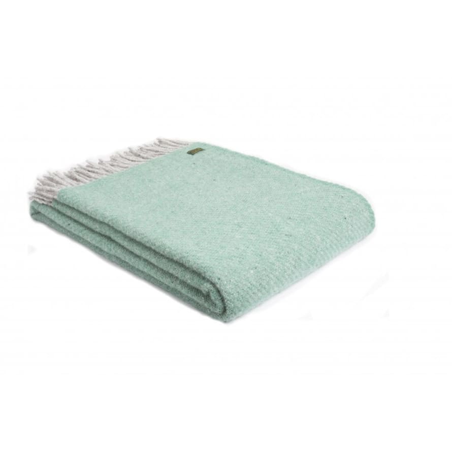 Tweedmill Sea Green Boa Pure New Wool Throw 150cm x 200cm