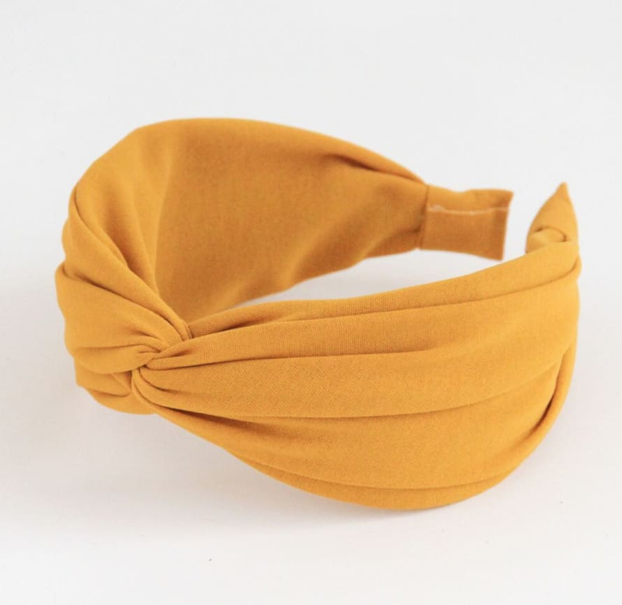 Caroline Gardner Wide Twist Hairband Yellow