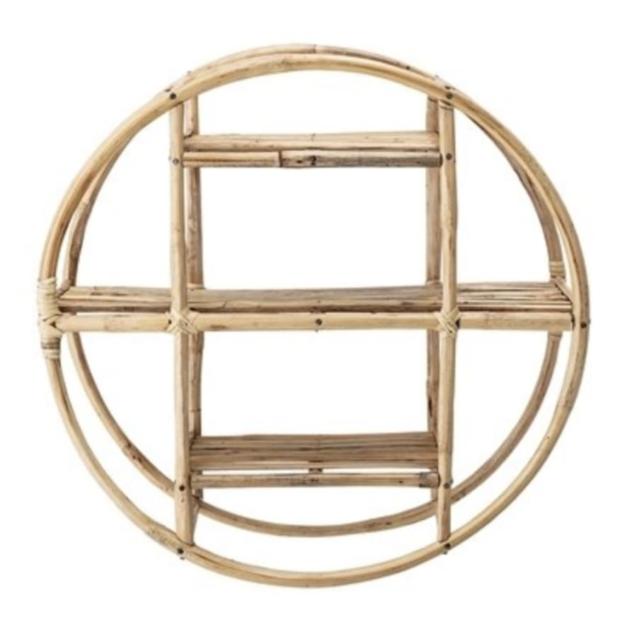 Bloomingville Natural Cane Round Two Tier Shelf 