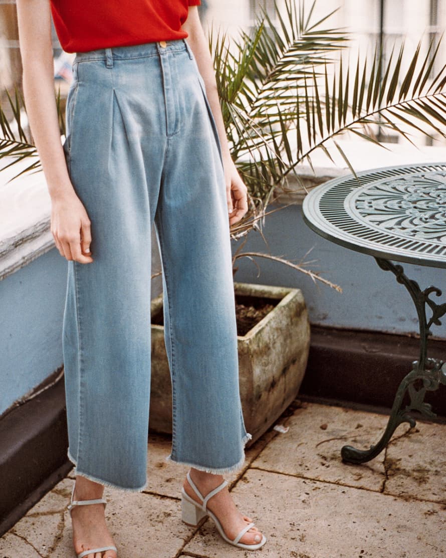 Happy Haus Stone Wash Denim Happy Pants