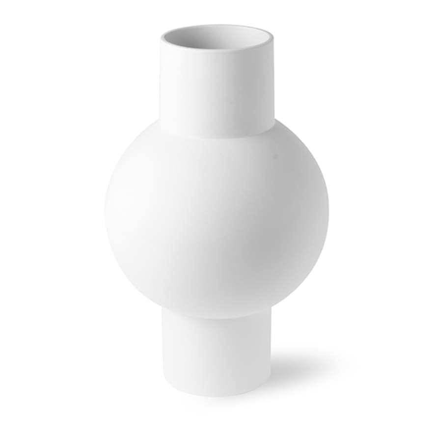 Mink Interiors Atlantis Modern Vase -Smooth Matt White (medium)