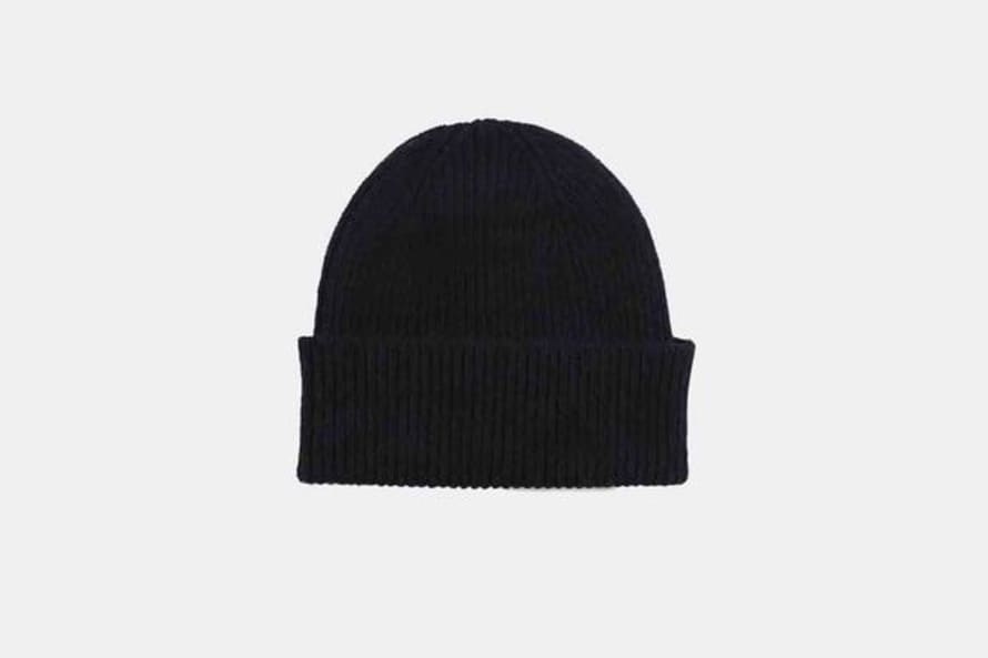 Colorful Standard Colorful Merino Wool Beanie Deep Black