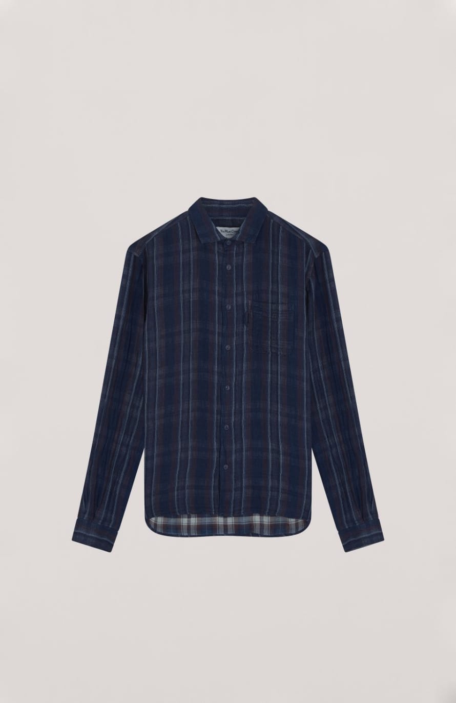 YMC Curtis Shirt Navy Stripe