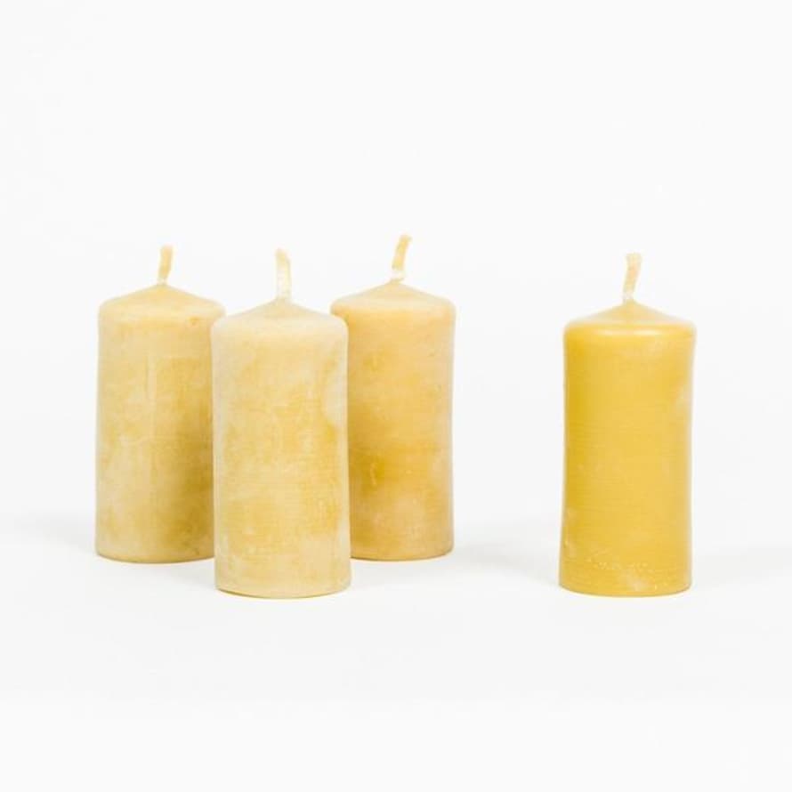 Travelling Basket Beeswax Stubby Candle