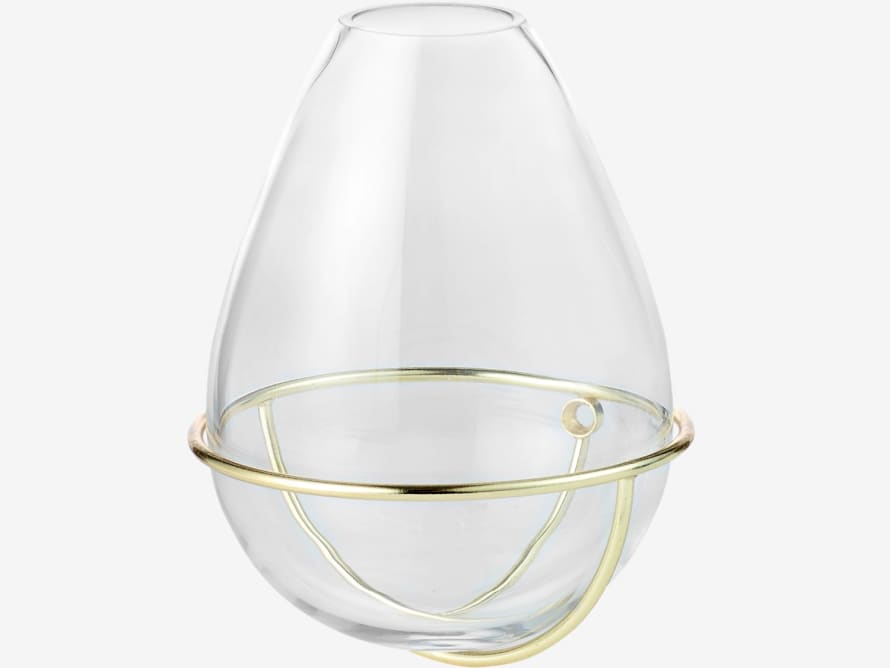 Bolia Clear Brass Flora Wall Vase Slim