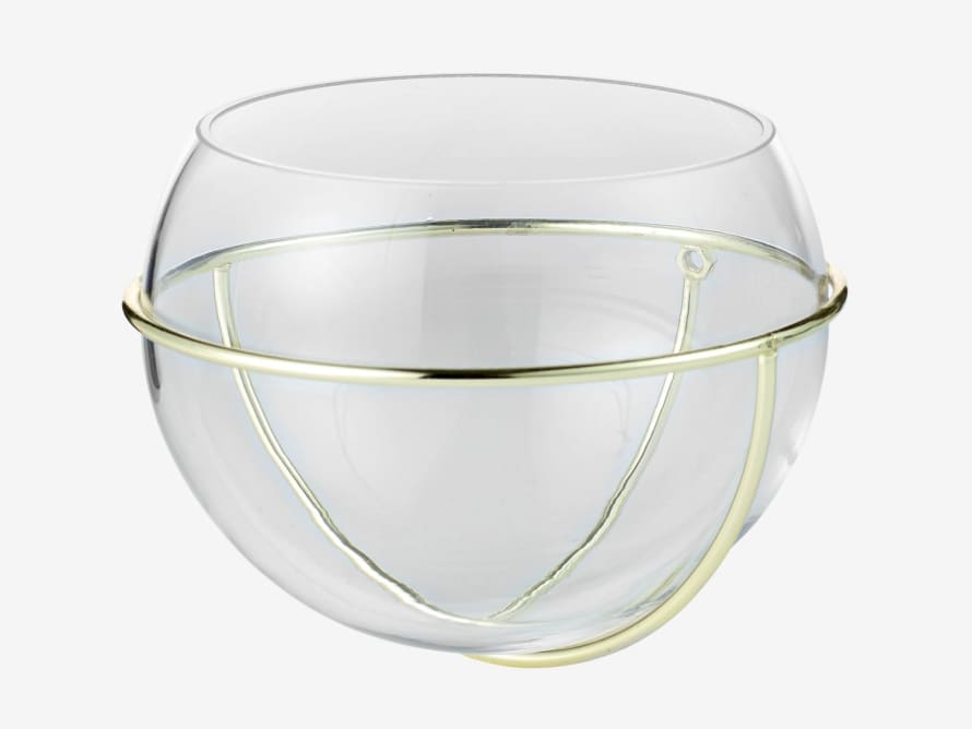 Bolia Clear Brass Flora Wall Vase Round