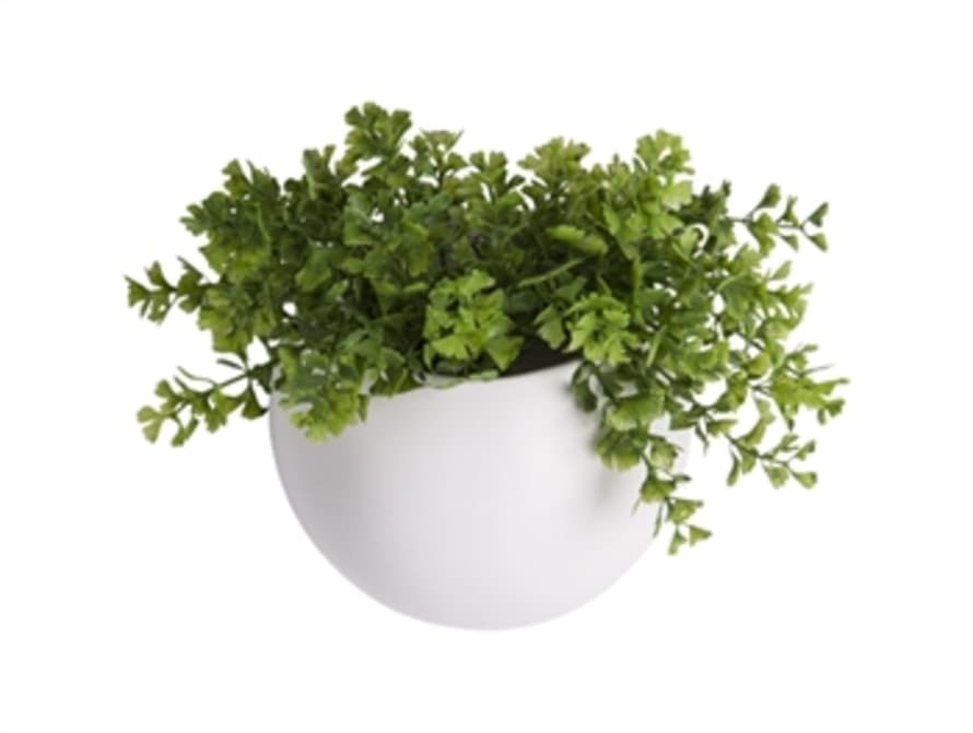 Present Time Globe Ceramic Wall Planter White