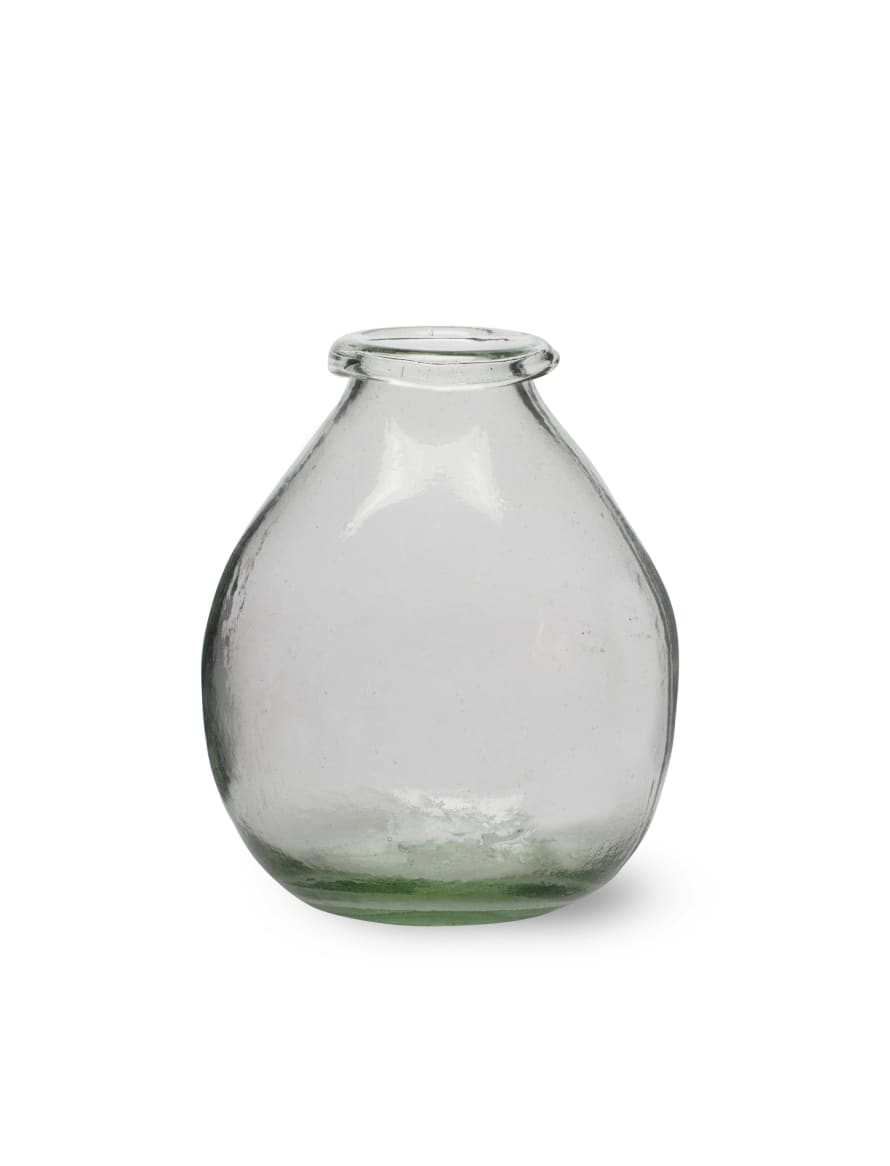 Garden Trading Small Recycled Glass Teardrop Shape Flower Vase