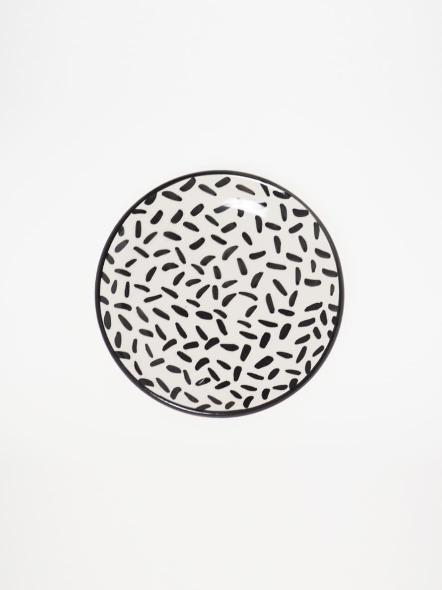 Pura Cal Black Dots Handmade Terracota Mini Plate Zuvi Zeva Zivi