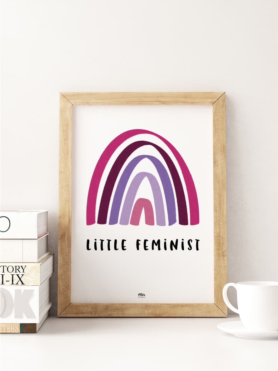 My Name is Mir Little Feminist Rainbow Wall Print Kids A4