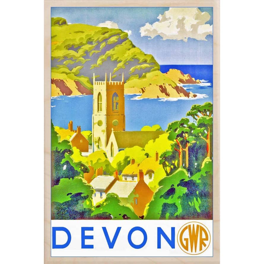 The Wooden Postcard Company Devon GWR Wooden Fridge Magnet