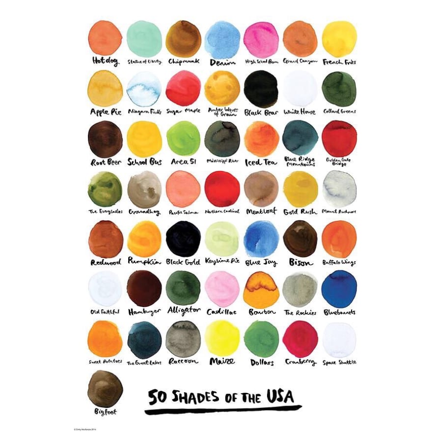 Emily Mackenzie 50 Shades Of The USA Print