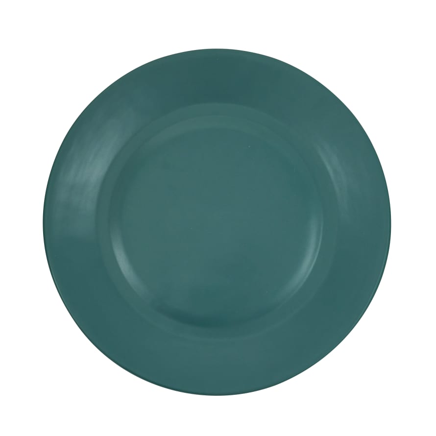 Hend Krichen Matt Teal Ceramic Dinner Plate