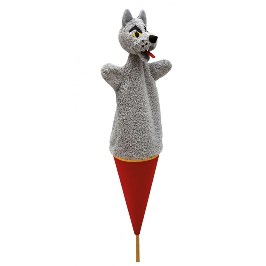 Bass et bass Marotte Wolf Pop Up Hand Puppet