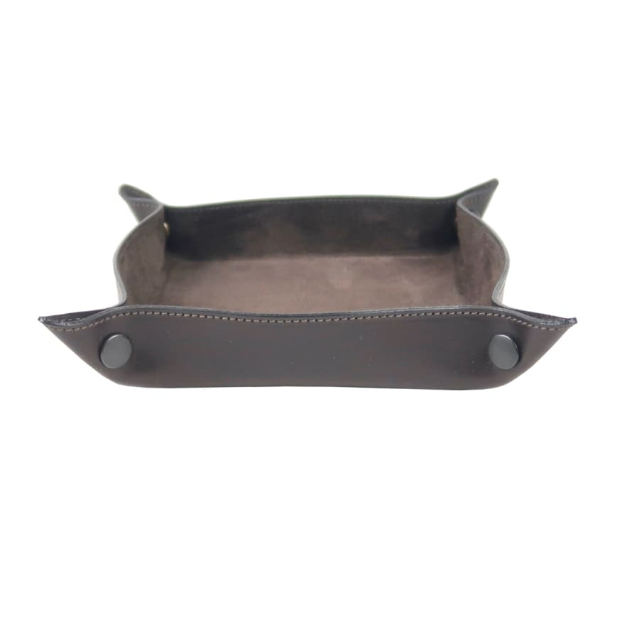 Taylor Kent Dark Brown Leather Valet Tray 