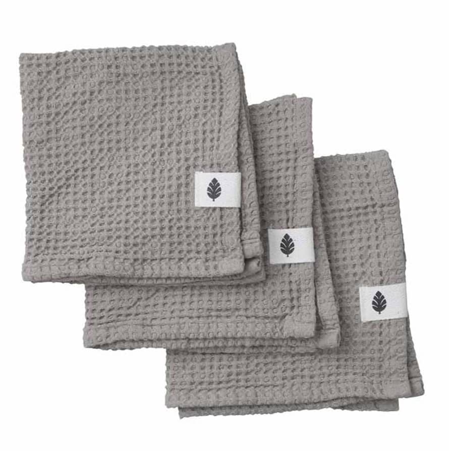 Bungalow DK Wash Cloth Waffly Stone Set of 3pcs