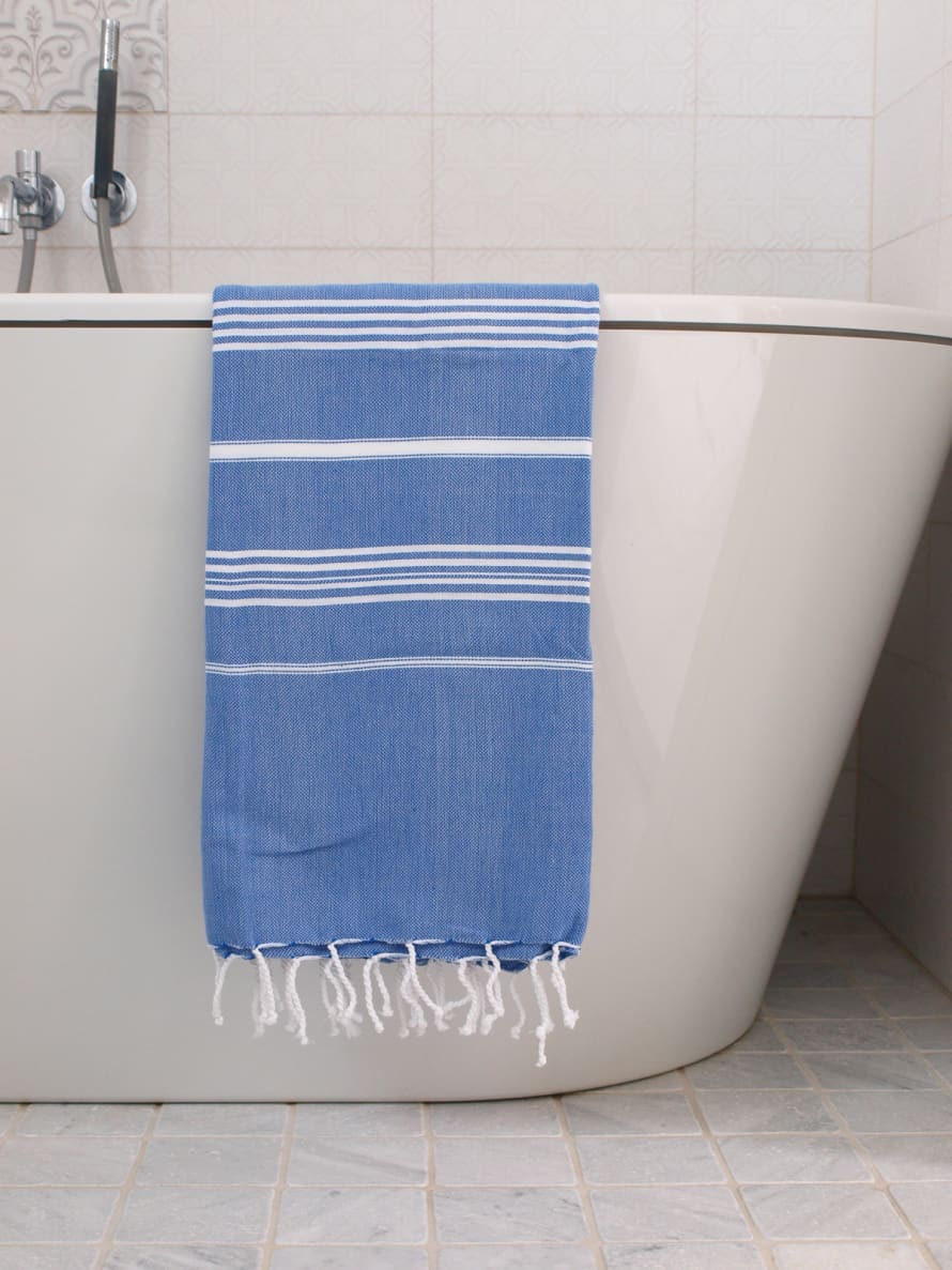 Ottomania Greek Blue and White Hammam Towel