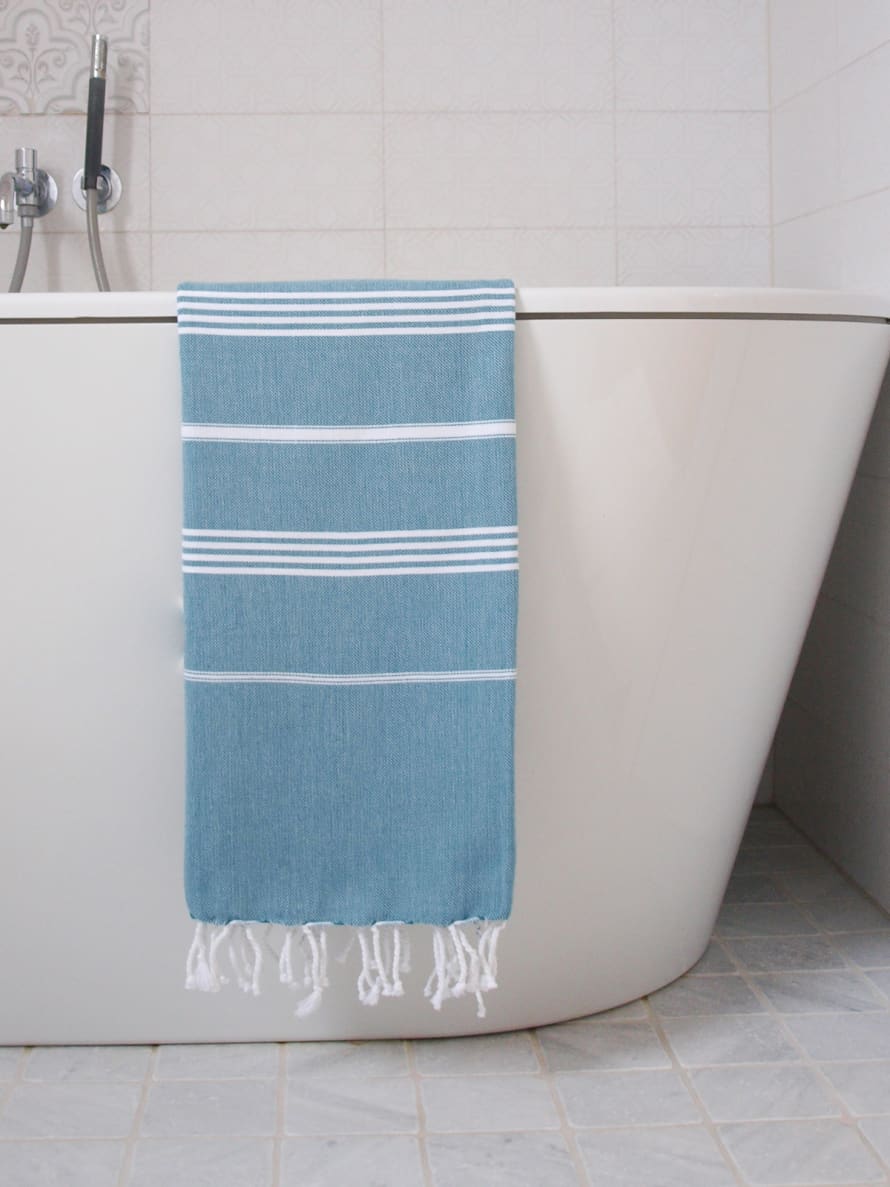 Ottomania Petrol and White Hammam Towel