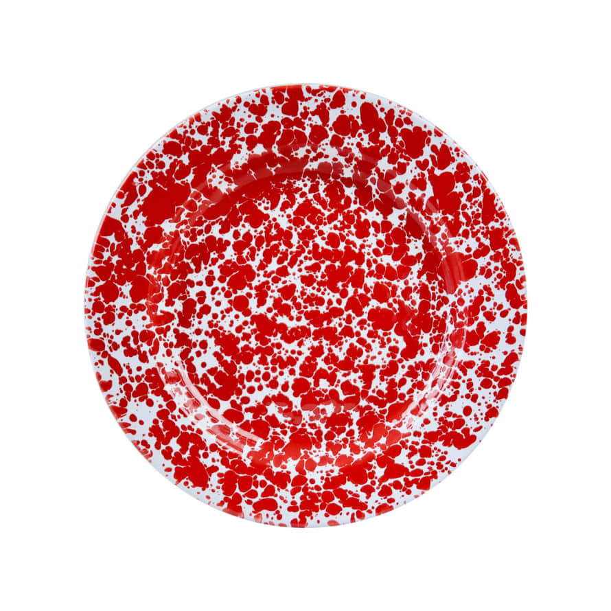 Crow Canyon Home Enamel Splatterware Dinner Plate Red