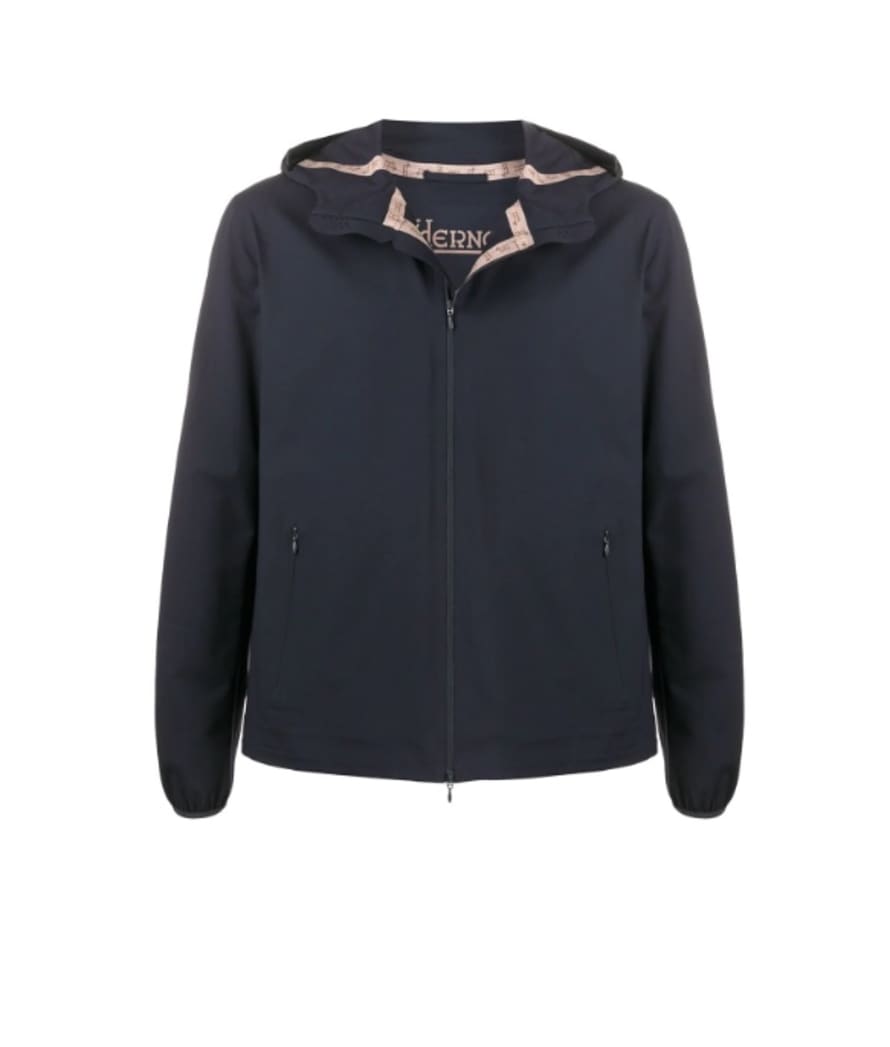 Herno Hooded Jacket In Dark Navy