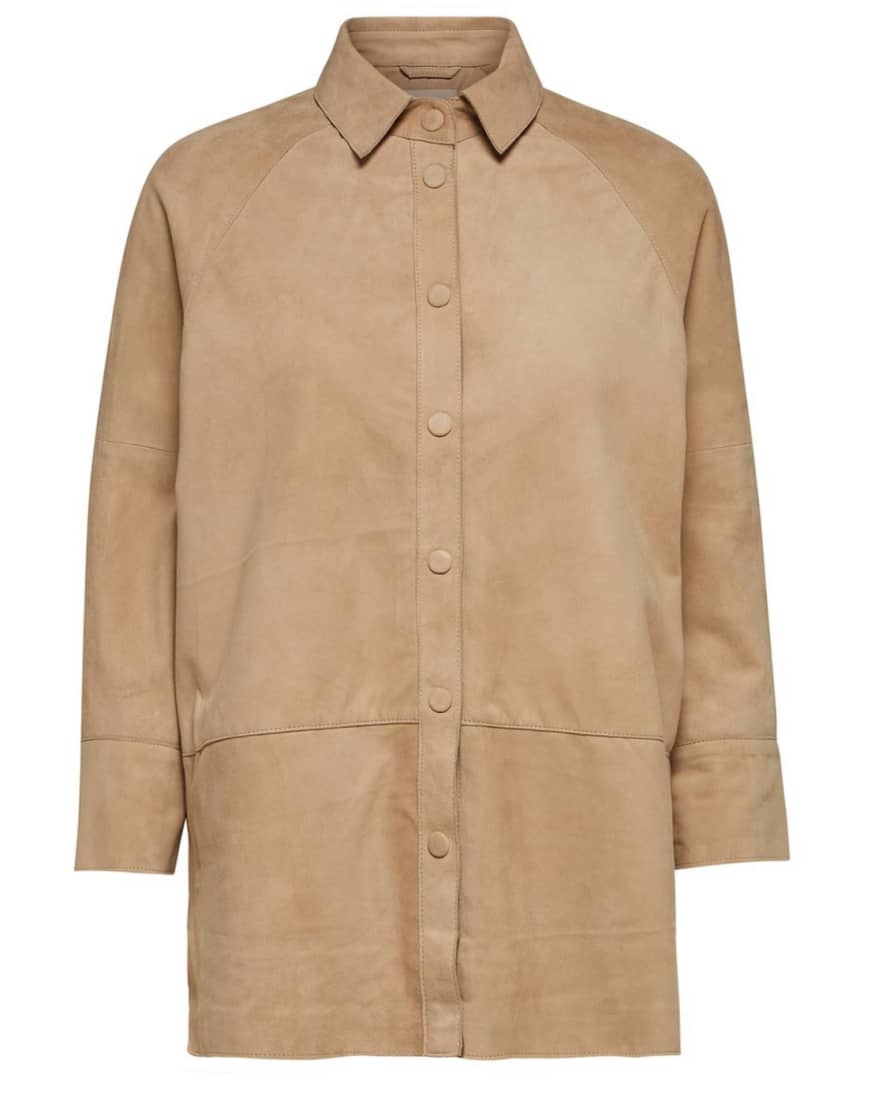 Selected Femme Cornelia Suede Shirt - Curds & Whey 