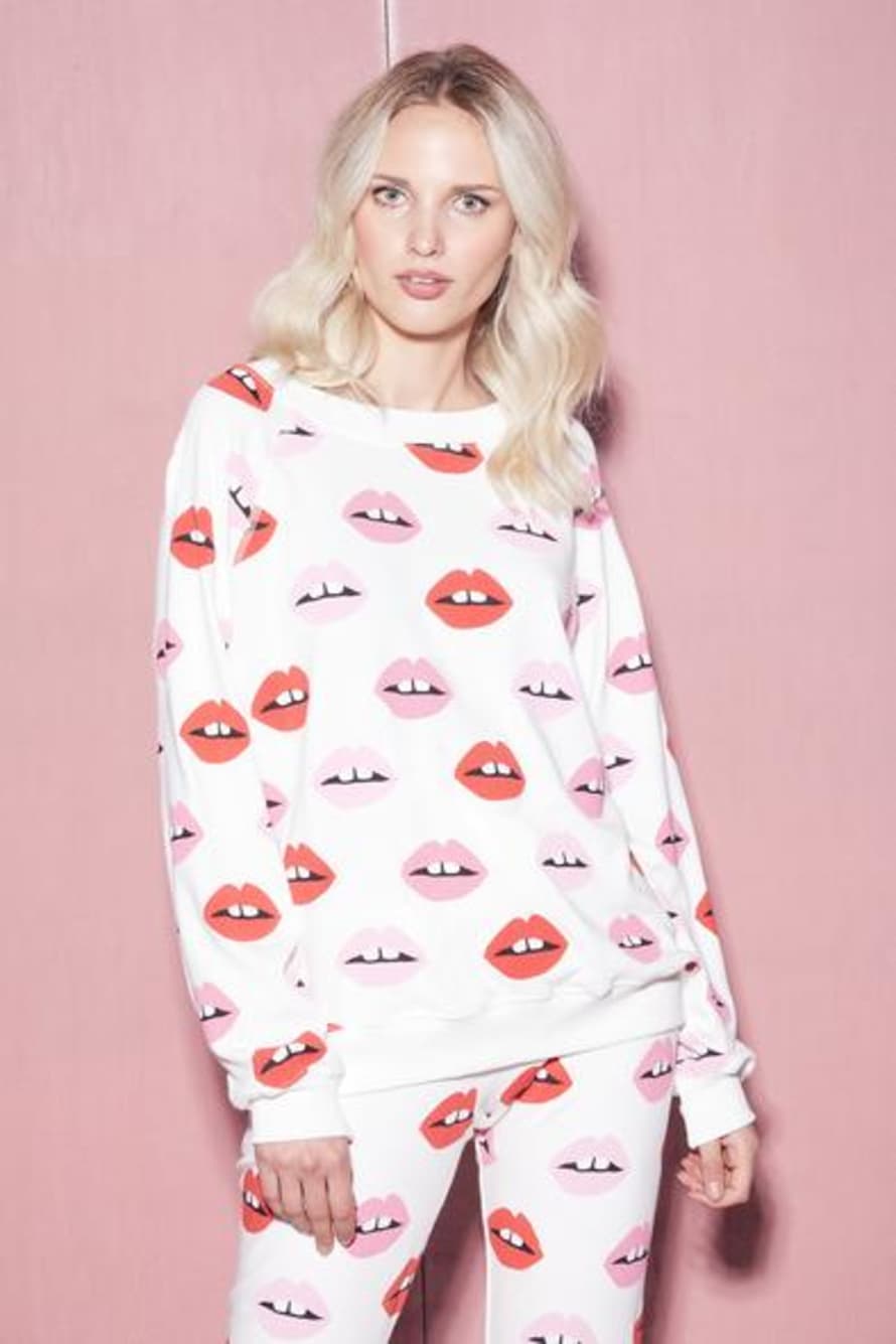 Wildfox Pucker Up Sweater in Vanilla