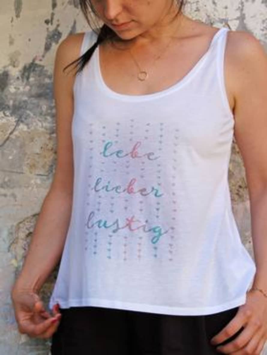 Loretta Cosima White *Prefer To Live Funny* Tank Top