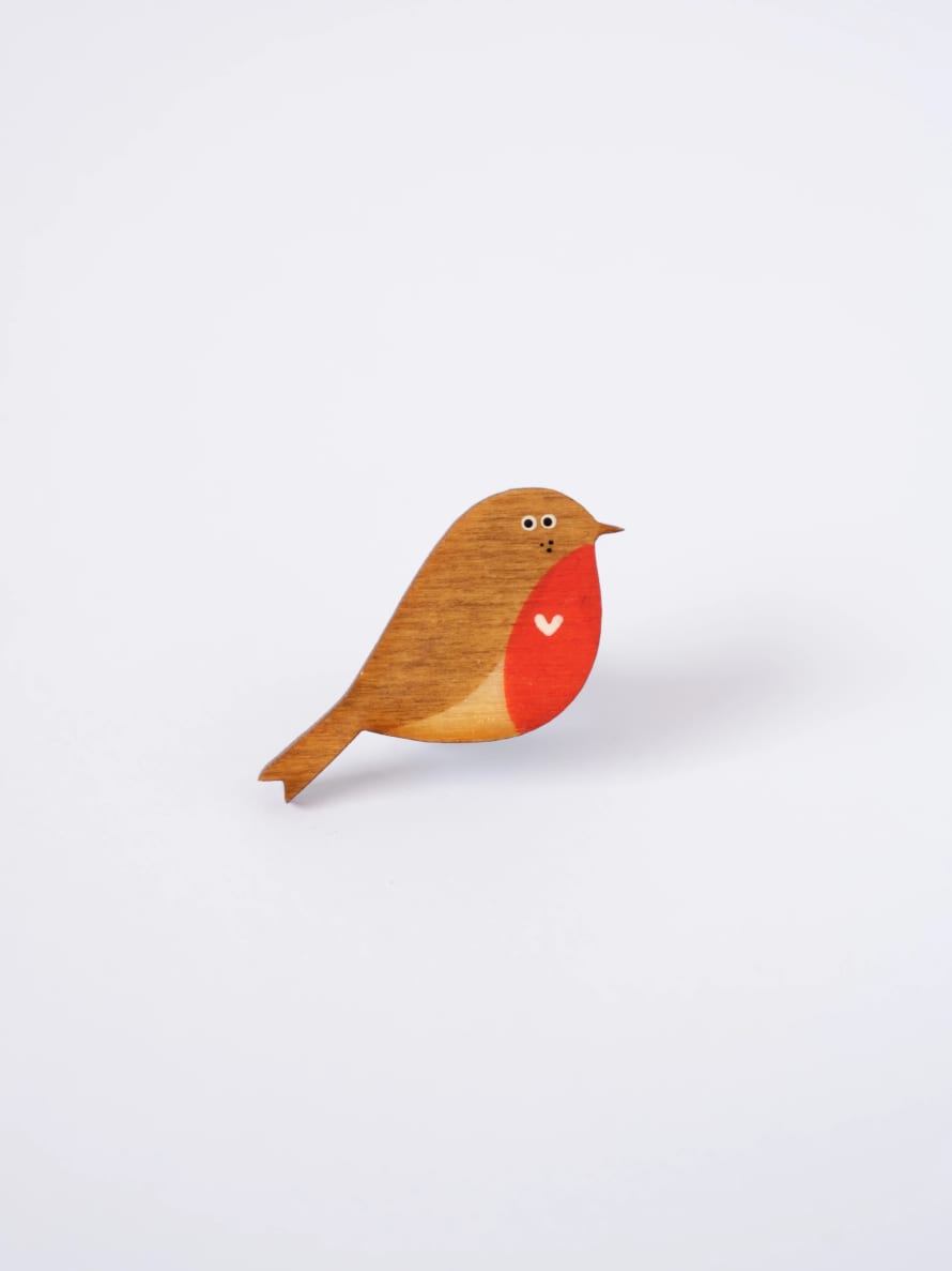 Kiezmietz Robin Wooden Brooch