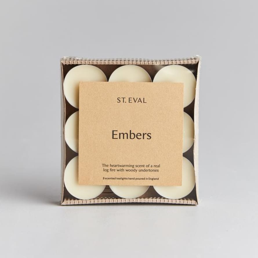 St Eval Candle Company Pack of 9 Embers Scented Tealights Candles