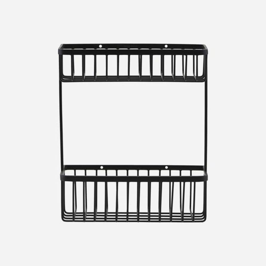 House Doctor Black Double Bath Basket Shelf