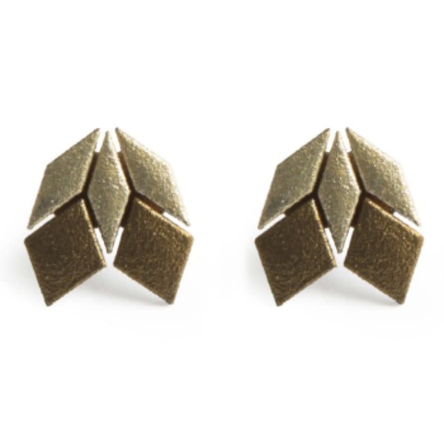 Maison 203 3D printed Gold and Gold White No 1 Bicolour Penrose Earrings