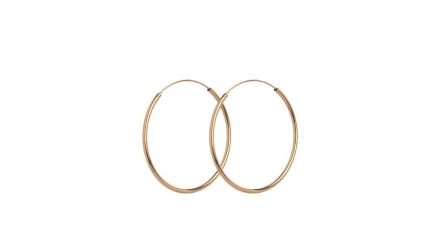 Pernille Corydon 4cm Gold Plain Hoops