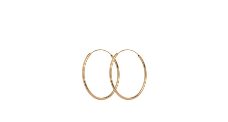 Pernille Corydon 3cm Gold Plain Hoops