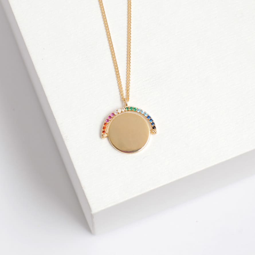 Lisa Angel Spinning Disc Necklace 