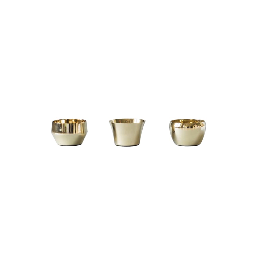 Skultuna Set of 3 Brass Chin Headlight Candle Holder