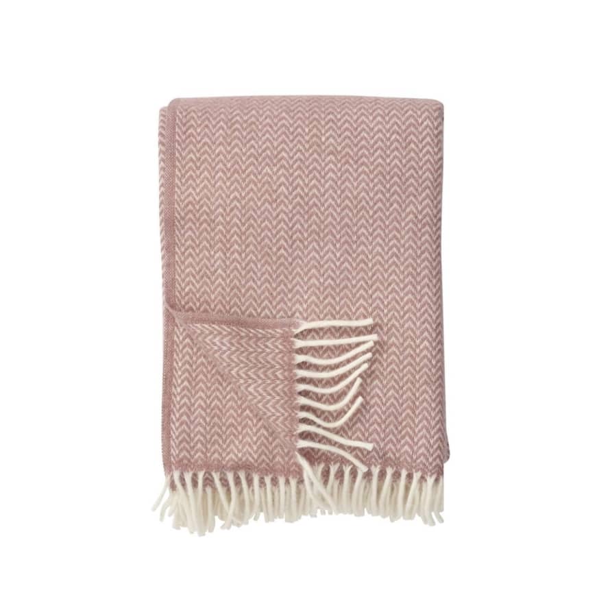 Klippan Yllefabrik Pink Organic Lamb Wool Chevron Plaid