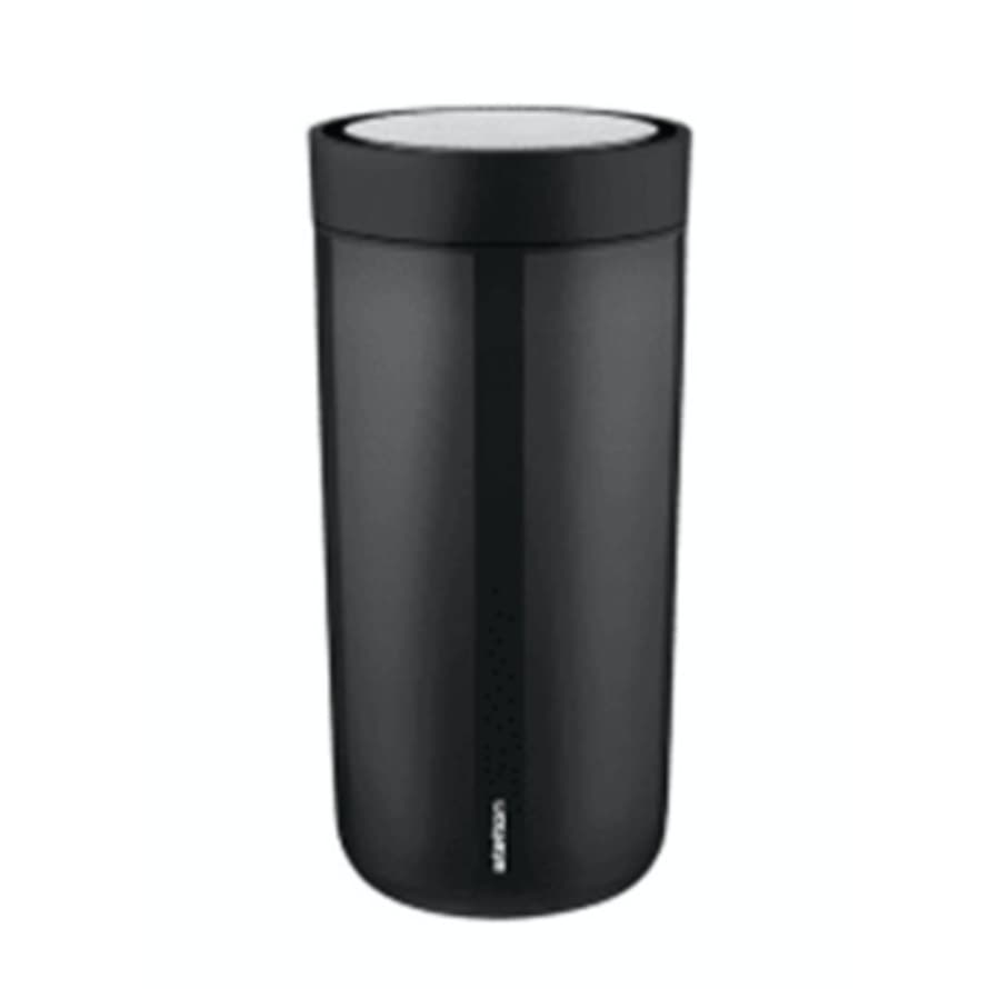 Stelton Thermo Ø 8,3 cmxh 17cm in plastic and stainless steel in black polished 0,34l.  