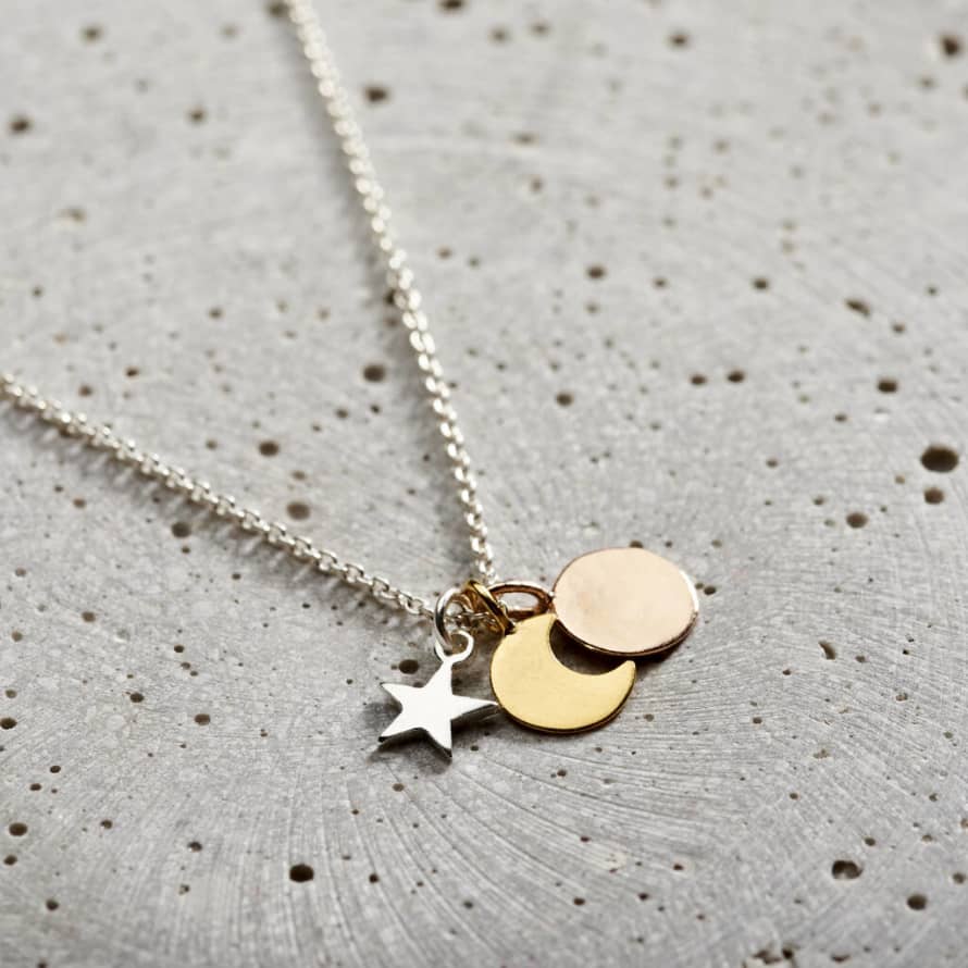 Posh Totty Designs Mixed Gold Sun Moon And Star Necklace