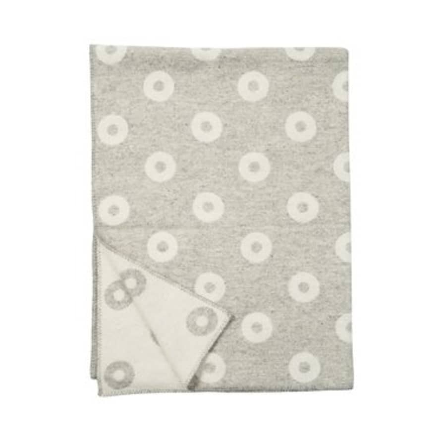 Klippan Yllefabrik Light Gray Rings Pattern Wool Felt Baby Blanket